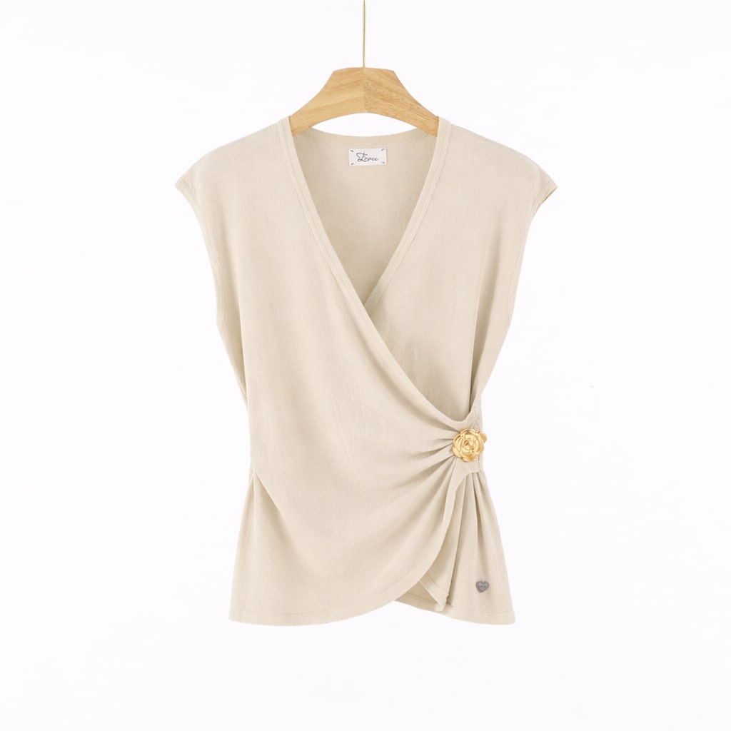 Top Drappeggiato Fiore Gioiello art 7081