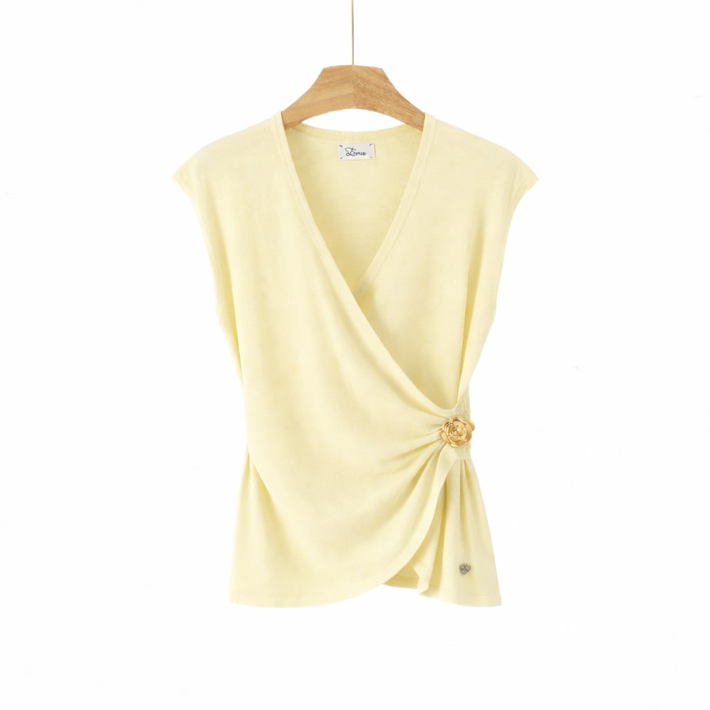 Top Drappeggiato Fiore Gioiello art 7081