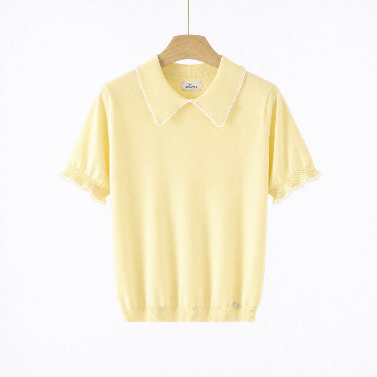 Maglia Donna Knit con Colletto Ricamato 7080