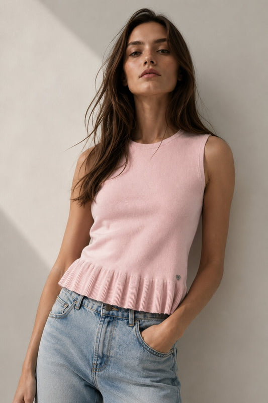 Maglia Donna Knit con Volant ART 7087
