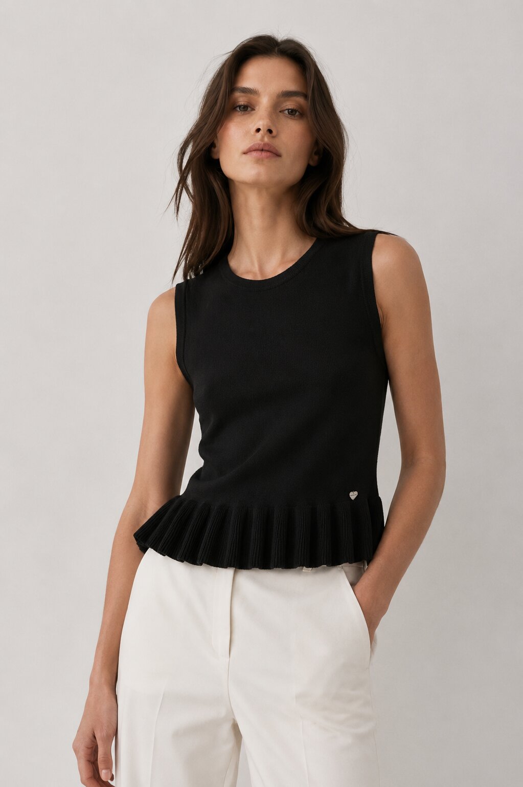 Maglia Donna Knit con Volant ART 7087