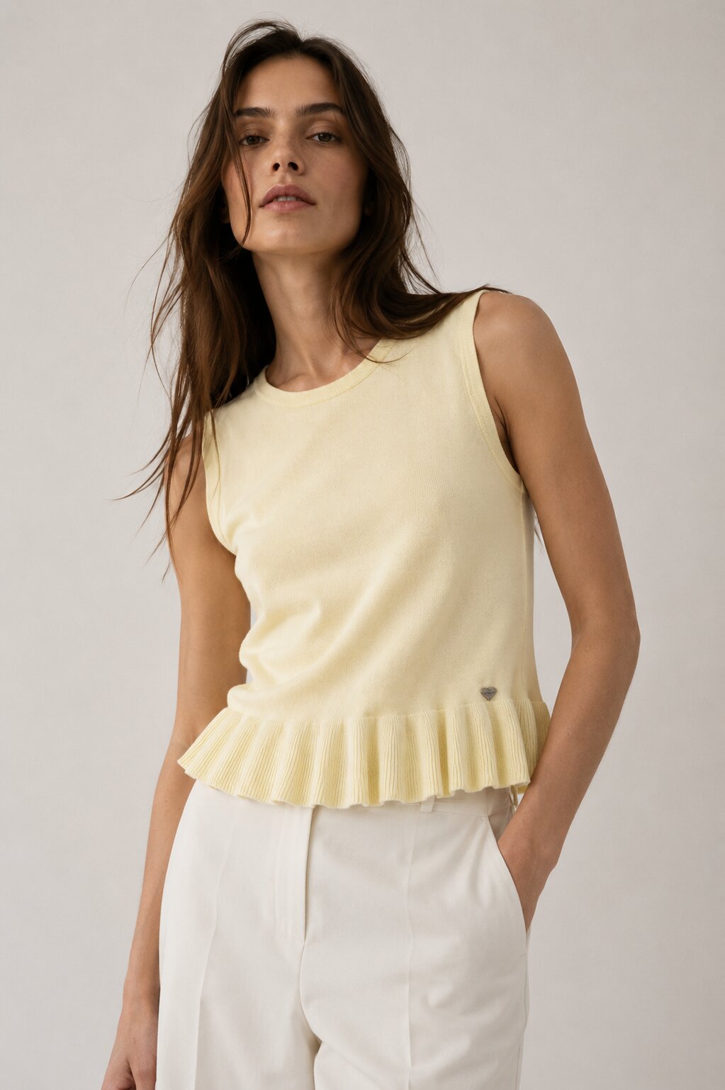 Maglia Donna Knit con Volant ART 7087