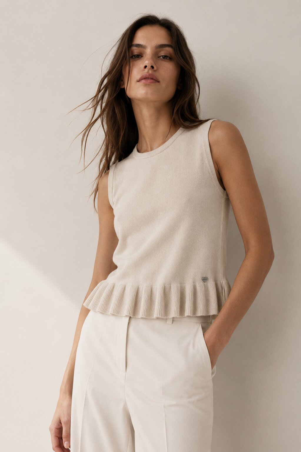 Maglia Donna Knit con Volant ART 7087
