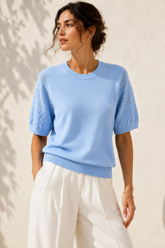 Maglia Knit Premium con Maniche Ricamate art 7075