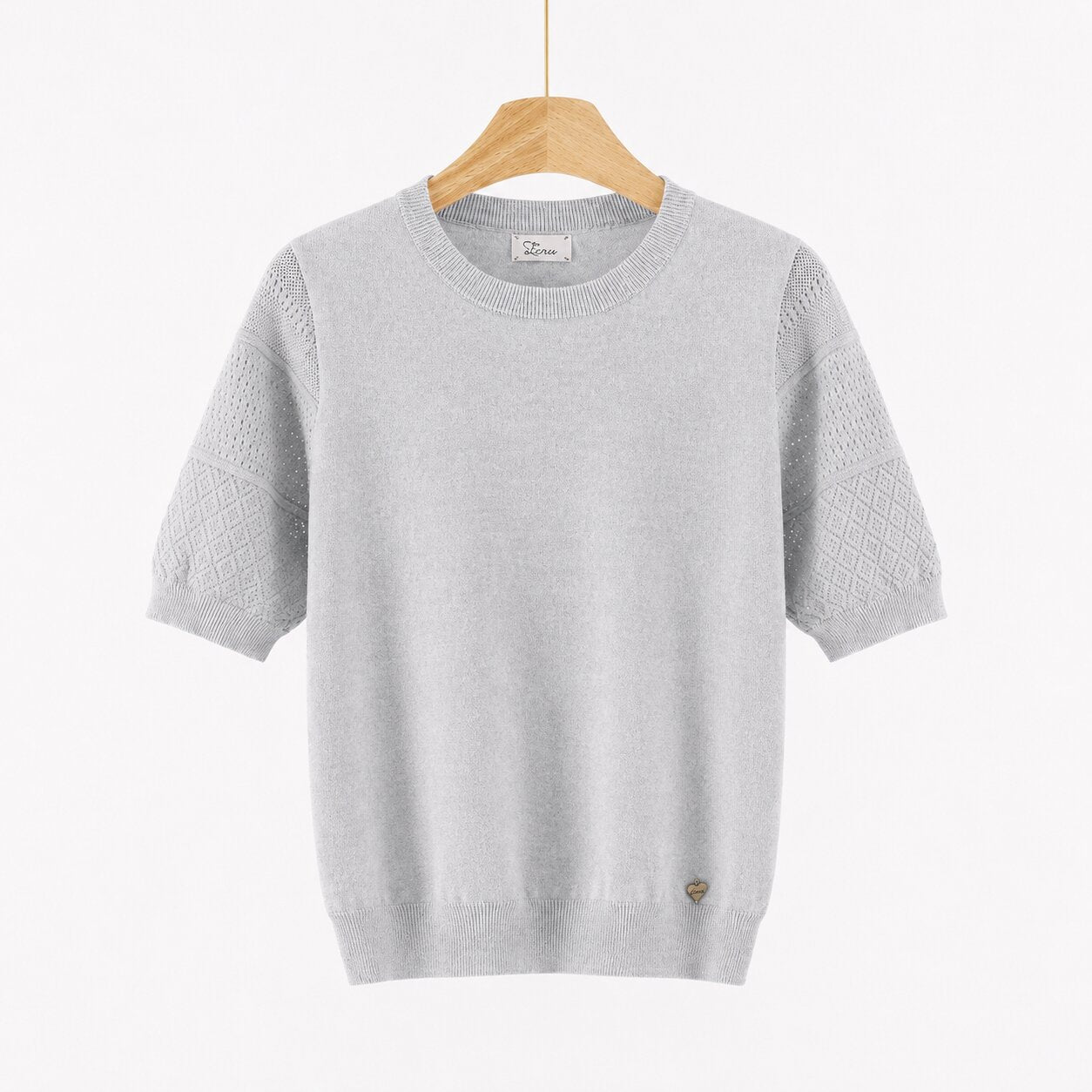 Maglia Knit Premium con Maniche Ricamate art 7075